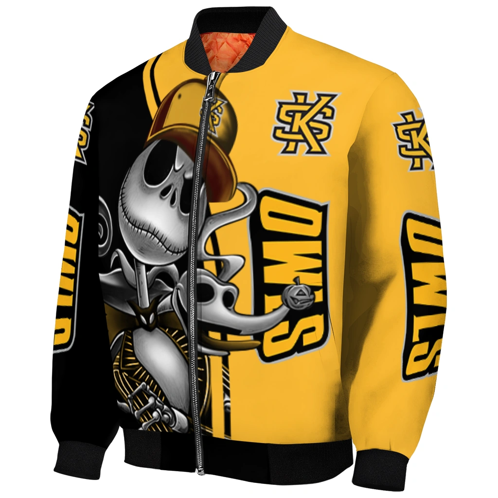 kennesaw state owls spooky grin gold bomber jacket fashion forward kennesaw state owls spooky grin gold bomber jacket fashion forward