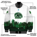 kent state golden flashes clovers pattern white green varsity jacket best selling