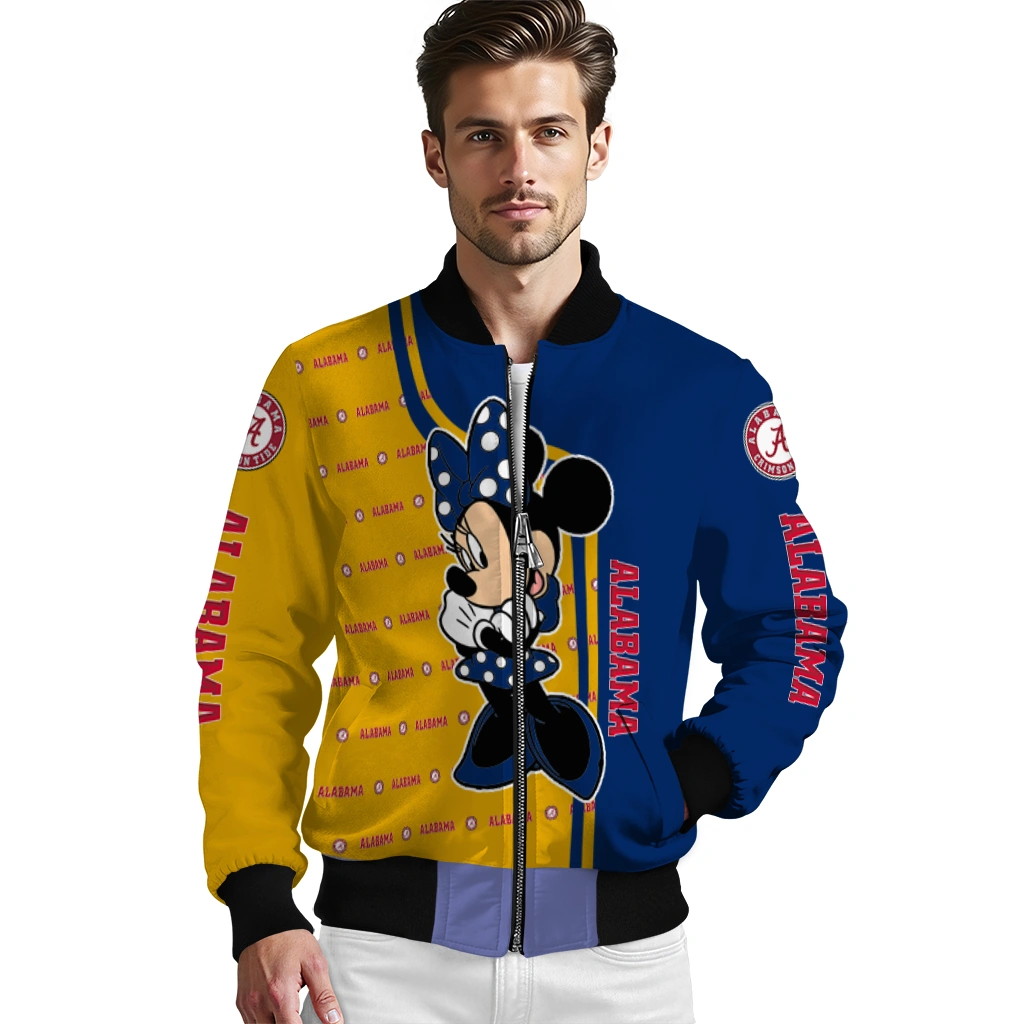 kent state golden flashes minnie mouse navy blue bomber jacket high quality kent state golden flashes minnie mouse navy blue bomber jacket high quality