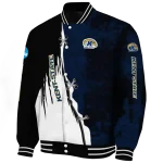 kent state golden flashes torn texture print navy blue black varsity jacket best selling