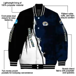 kent state golden flashes torn texture print navy blue black varsity jacket best selling