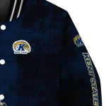 kent state golden flashes torn texture print navy blue black varsity jacket best selling