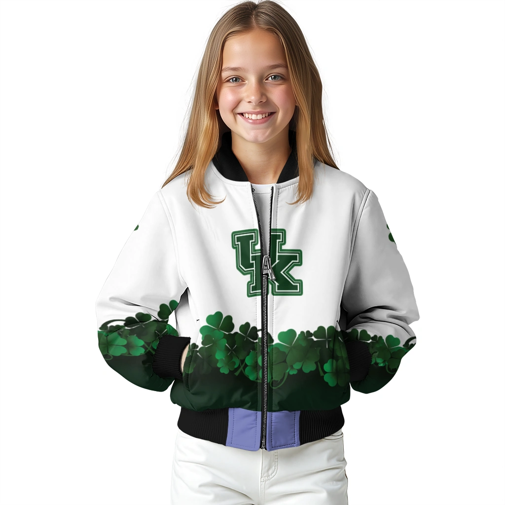 kentucky wildcats clovers pattern white green bomber jacket top rated kentucky wildcats clovers pattern white green bomber jacket top rated