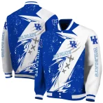 kentucky wildcats ripped bolt blue white varsity jacket best selling