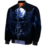 kentucky wildcats skull bite blue black bomber jacket best selling
