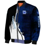 kentucky wildcats torn texture print blue black bomber jacket best selling