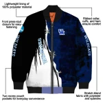 kentucky wildcats torn texture print blue black bomber jacket best selling
