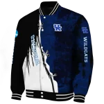 kentucky wildcats torn texture print blue black varsity jacket best selling