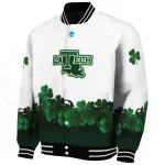 la tech clovers pattern white green varsity jacket best selling
