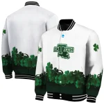 la tech clovers pattern white green varsity jacket best selling