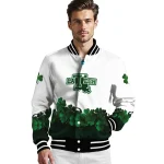 la tech clovers pattern white green varsity jacket best selling