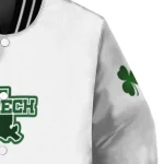 la tech clovers pattern white green varsity jacket best selling