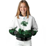 la tech clovers pattern white green varsity jacket best selling