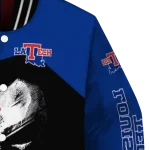 la tech edgy mask blue black varsity jacket best selling