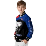 la tech edgy mask blue black varsity jacket best selling