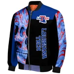 la tech fire skull blue black bomber jacket best selling