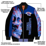 la tech fire skull blue black bomber jacket best selling