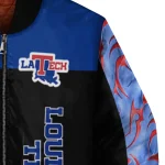 la tech fire skull blue black bomber jacket best selling