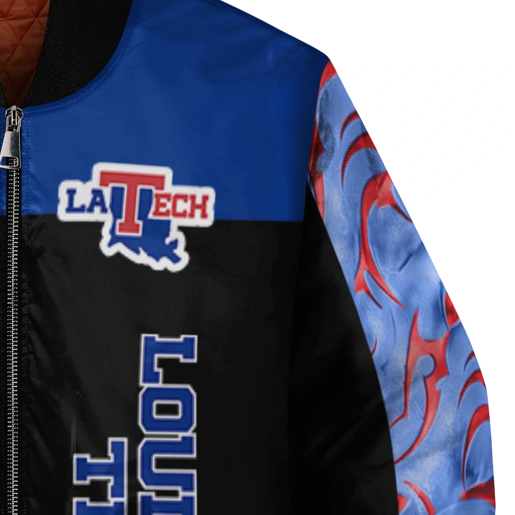 la tech fire skull blue black bomber jacket premium grade la tech fire skull blue black bomber jacket premium grade