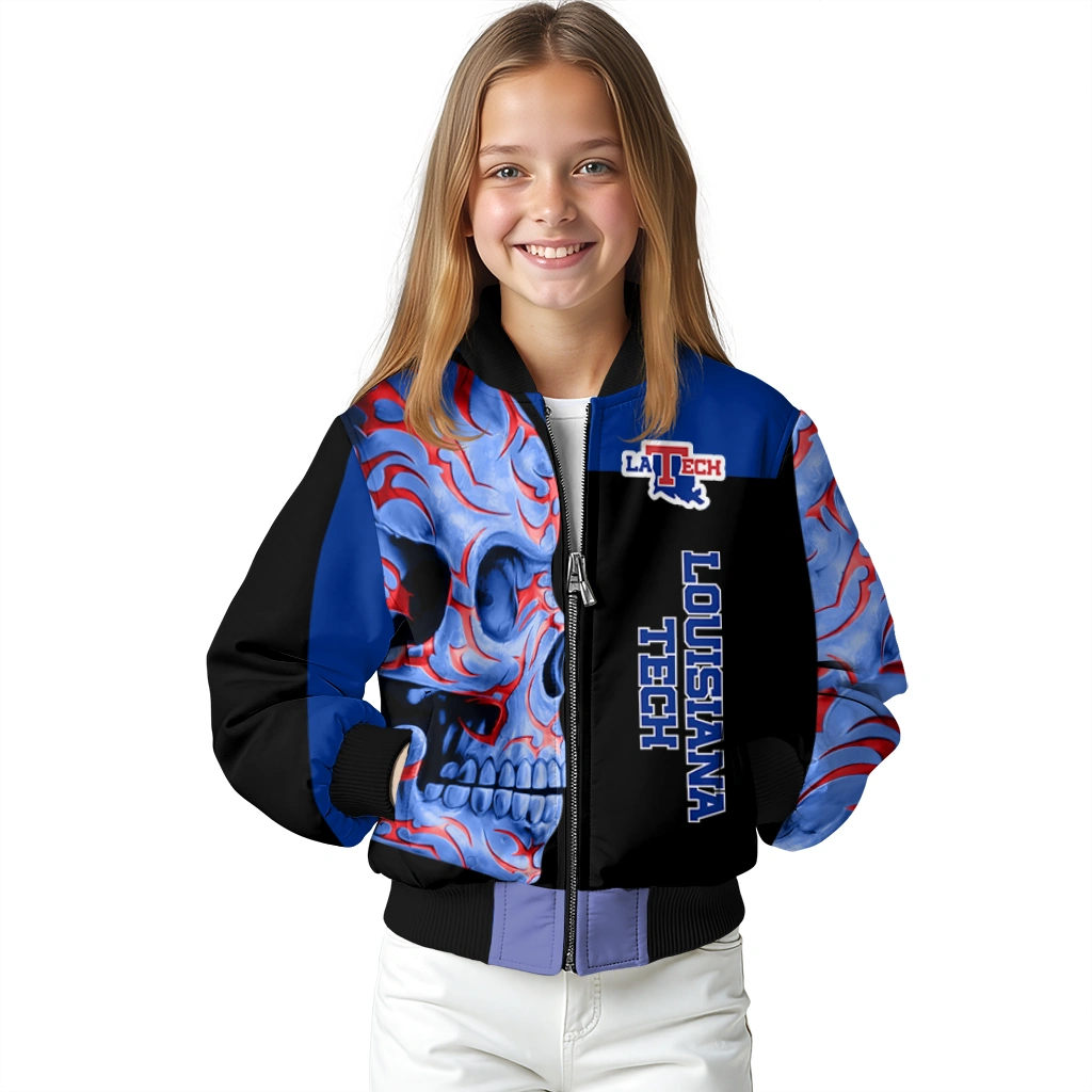 la tech fire skull blue black bomber jacket top rated la tech fire skull blue black bomber jacket top rated