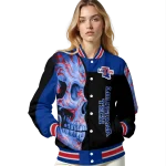 la tech fire skull blue black varsity jacket best selling