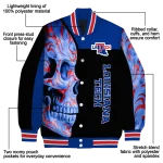 la tech fire skull blue black varsity jacket best selling