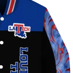 la tech fire skull blue black varsity jacket best selling