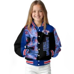 la tech fire skull blue black varsity jacket best selling