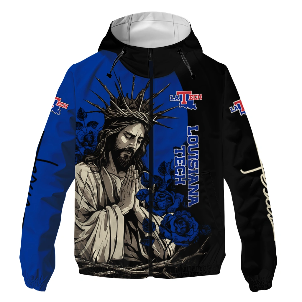la tech jesus roses blue black windbreaker jacket best selling la tech jesus roses blue black windbreaker jacket best selling