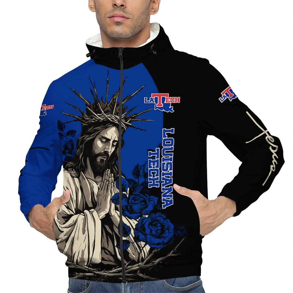 la tech jesus roses blue black windbreaker jacket top rated la tech jesus roses blue black windbreaker jacket top rated
