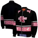 la tech pink ribbon black pink bomber jacket best selling