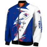 la tech ripped bolt blue white bomber jacket best selling