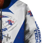 la tech ripped bolt blue white bomber jacket best selling