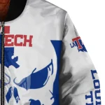 la tech skull outline blue white bomber jacket best selling
