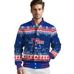 la tech snowy pines blue varsity jacket best selling