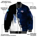 la tech torn texture print blue black varsity jacket best selling