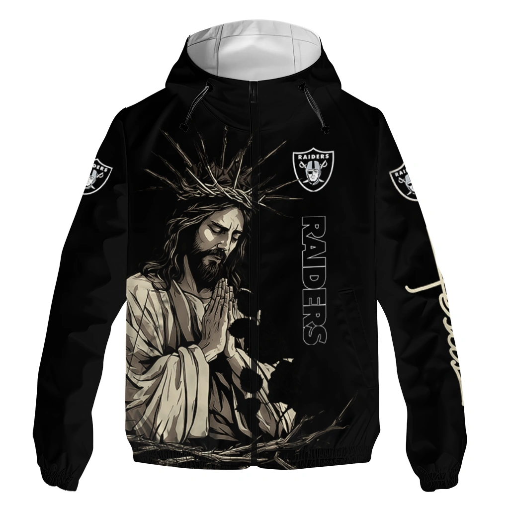 las vegas raiders jesus roses black windbreaker jacket best selling las vegas raiders jesus roses black windbreaker jacket best selling