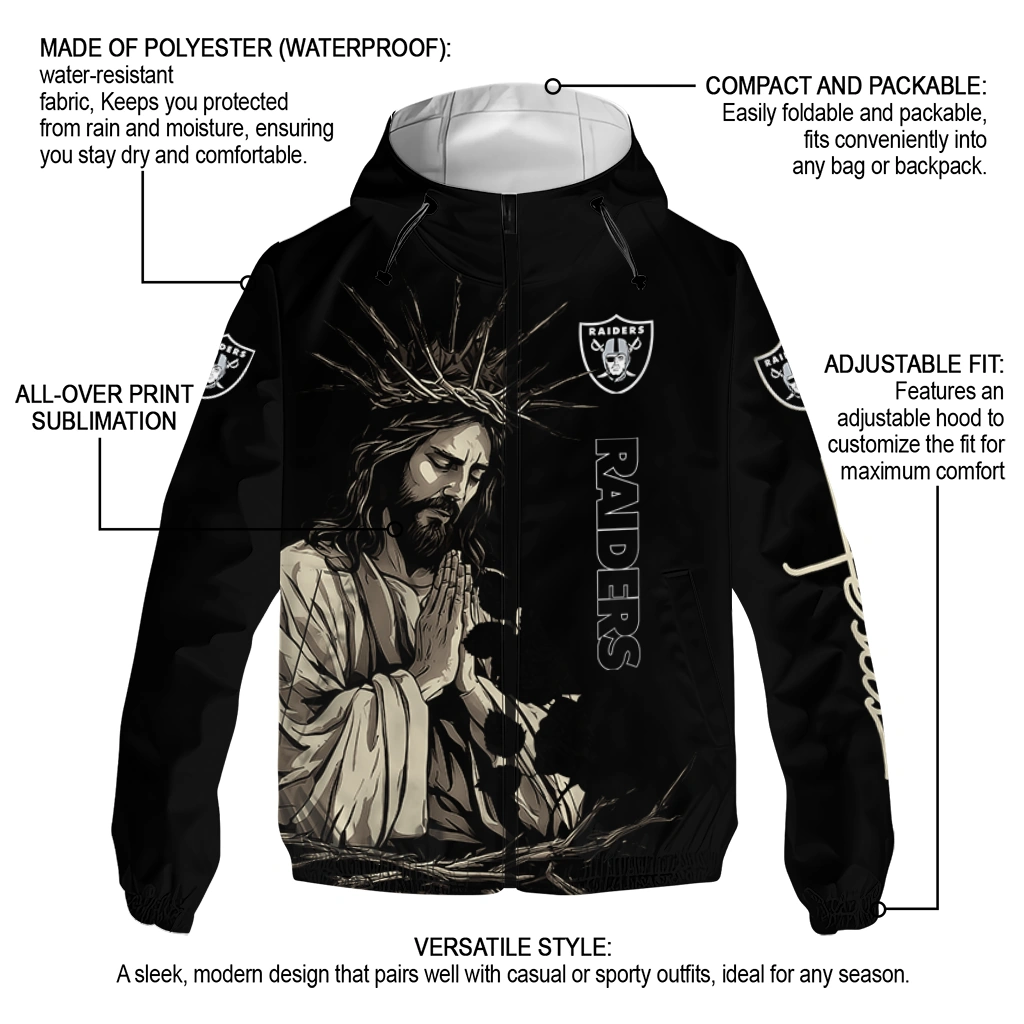 las vegas raiders jesus roses black windbreaker jacket new arrival las vegas raiders jesus roses black windbreaker jacket new arrival