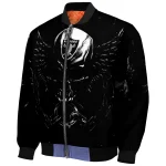 las vegas raiders skull bite black bomber jacket best selling