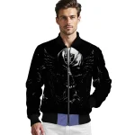 las vegas raiders skull bite black bomber jacket best selling