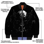 las vegas raiders skull bite black bomber jacket best selling