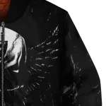 las vegas raiders skull bite black bomber jacket best selling