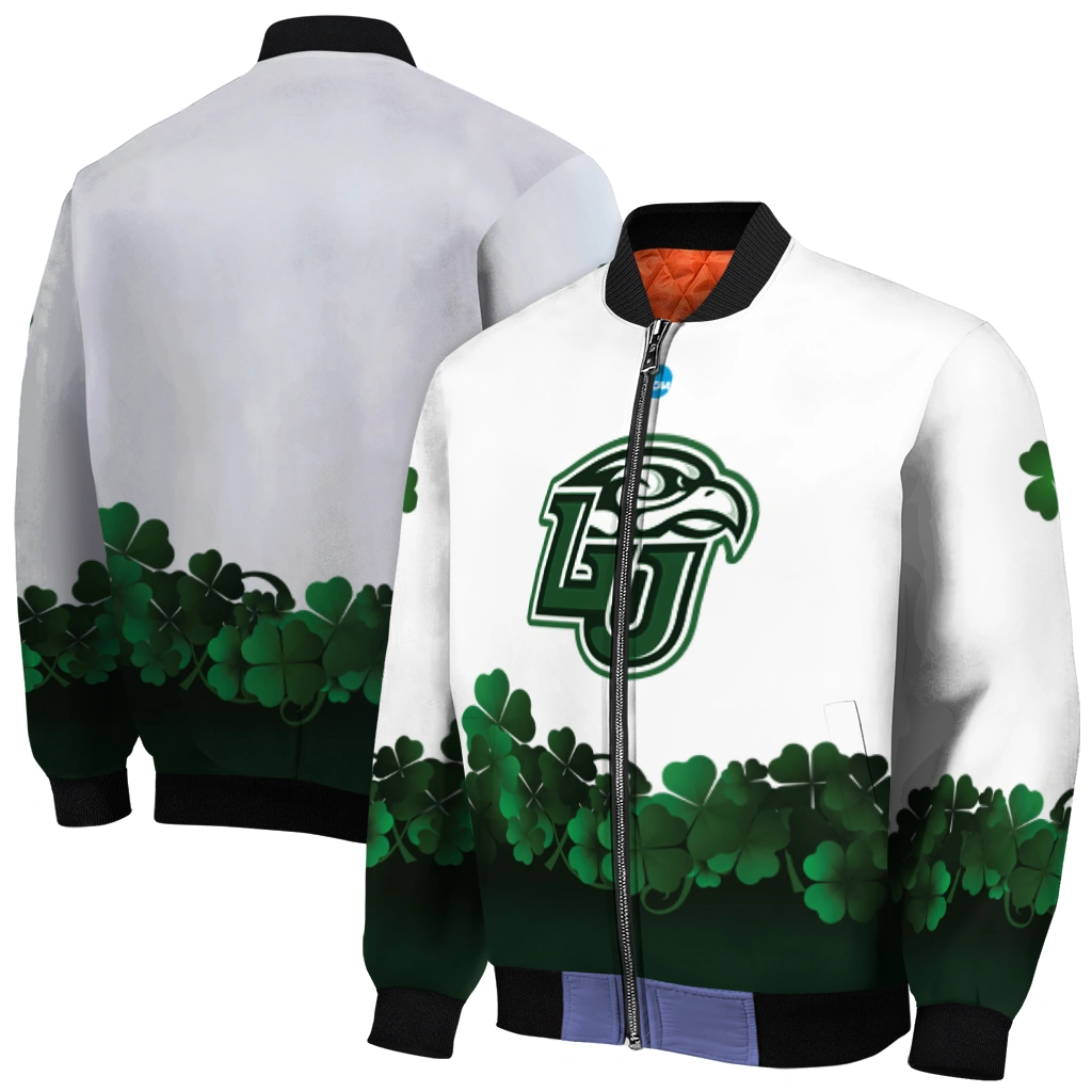 liberty flames clovers pattern white green bomber jacket best selling liberty flames clovers pattern white green bomber jacket best selling