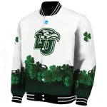 liberty flames clovers pattern white green varsity jacket best selling