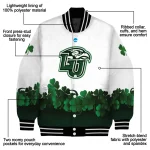 liberty flames clovers pattern white green varsity jacket best selling