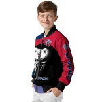 liberty flames edgy mask red black bomber jacket best selling