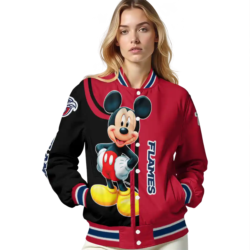 liberty flames mickey mouse red varsity jacket latest model liberty flames mickey mouse red varsity jacket latest model