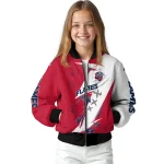 liberty flames ripped bolt red white bomber jacket best selling