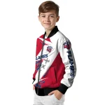 liberty flames ripped bolt red white bomber jacket best selling