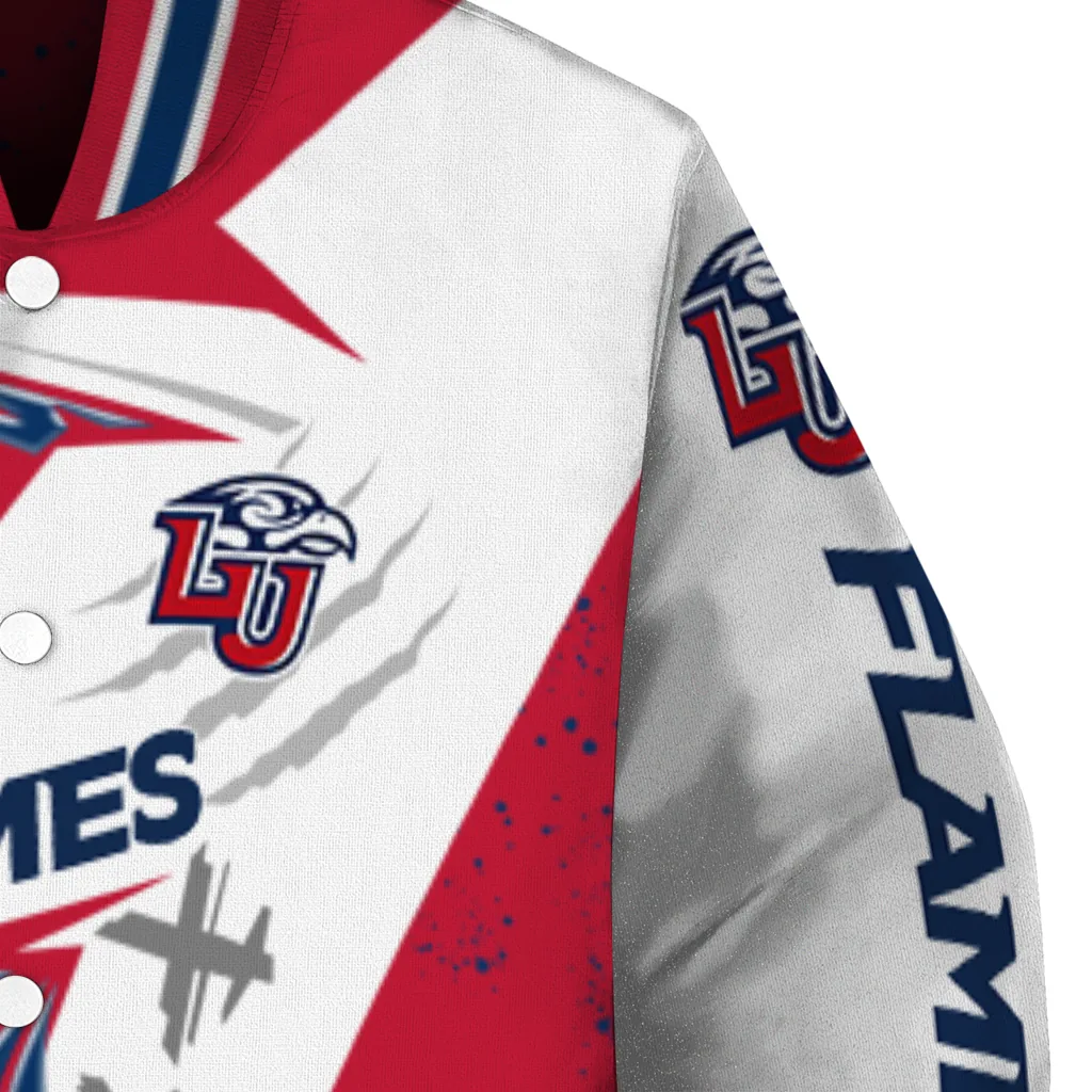 liberty flames ripped bolt red white varsity jacket premium grade liberty flames ripped bolt red white varsity jacket premium grade